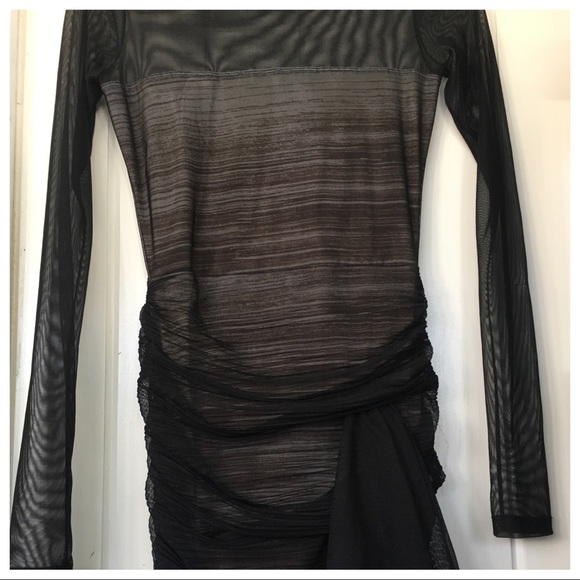 BCBG Max Azria Tracy Long-Sleeve Shirred Dress XXS - Picture 4 of 8